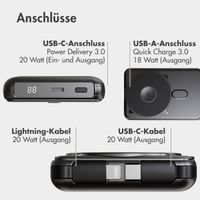 imoshion MagSafe Powerbank 10.000 mAh + Accezz Ultra Slim GaN Ladegerät + Accezz USB-C- auf USB-C-Kabel - 1 Meter - Schwarz