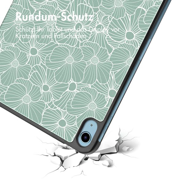 imoshion Design Trifold Klaphülle Apple iPad 11 (2025) 11 Zoll A16 / iPad 10 (2022) 10.9 Zoll - Botanica