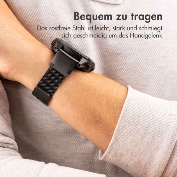 imoshion QuickFit® Milanese Armband -   Garmin 20 mm Anschluss - Größe L/XL - Schwarz