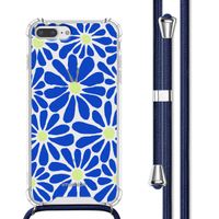imoshion Design Hülle mit Band iPhone 8 Plus / 7 Plus - Cobalt Blue Flowers Connect