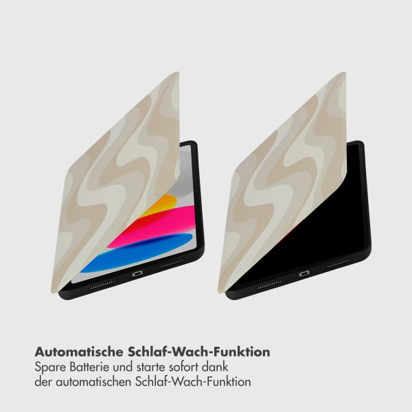 Selencia Vivid Klapphülle Apple iPad 11 (2025) 11 Zoll A16 / iPad 10 (2022) 10.9 Zoll - Desert Waves Beige