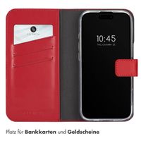 Selencia Echtleder Klapphülle Apple iPhone 16 Pro - Rot