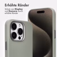 Accezz MagSafe Leather Backcover Apple iPhone 15 Pro - Light Grey