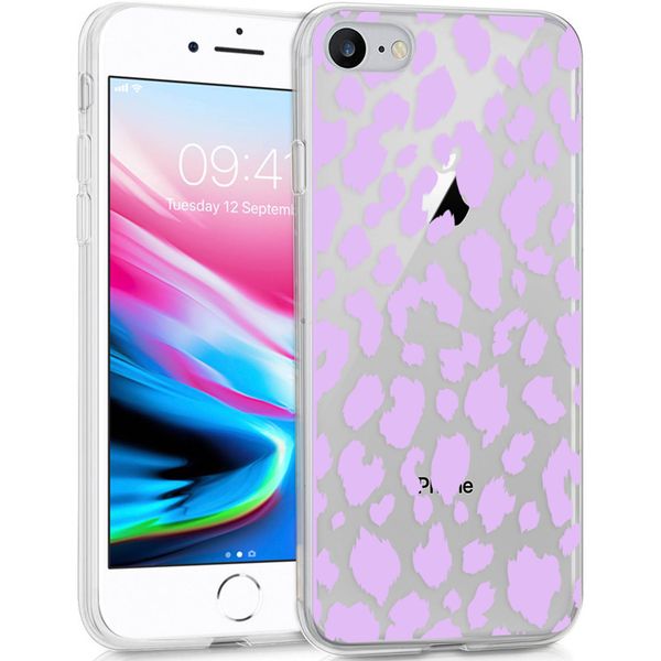 imoshion Design Hülle iPhone SE (2022 / 2020) / 8 / 7 / 6s - Leopard - Lila