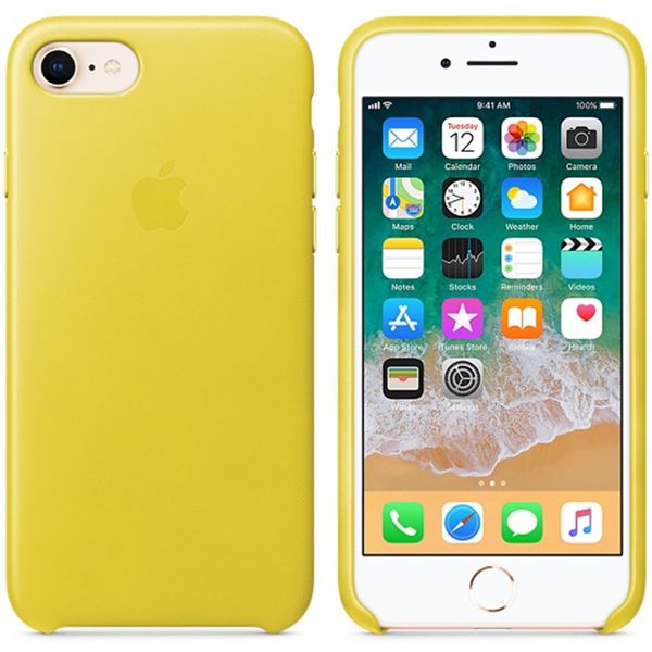 Apple Leder-Case iPhone SE (2022 / 2020) / 8 / 7 - Spring Yellow