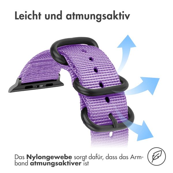 imoshion Nylonarmband für das Apple Watch Series 1-10 / SE / Ultra (2) - 42/44/45/46/49 mm - Violett