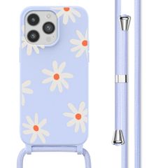 imoshion SilikonHülle design mit Band Apple iPhone 14 Pro Max - Lila Flower Distance