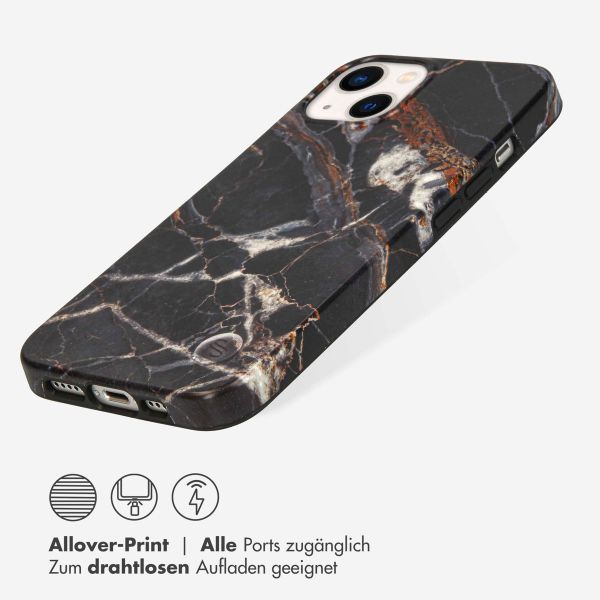 Selencia Aurora Fashion Back Case für das iPhone 13 - ﻿Strapazierfähige Hülle - 100 % recycelt - Schwarzer Marmor