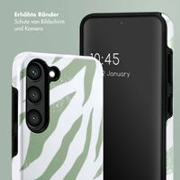 Selencia Vivid Back Cover Samsung Galaxy S23 - Colorful Zebra Sage Green