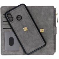 Luxuriöse Portemonnaie-Klapphülle Grau Huawei P Smart Plus