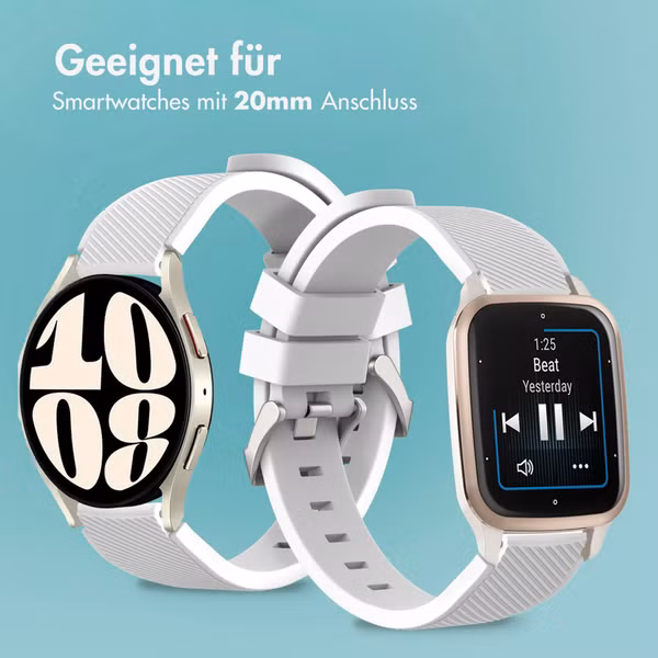 imoshion Flexibles Silikonarmband - Universeller 20-mm-Anschluss - Weiß