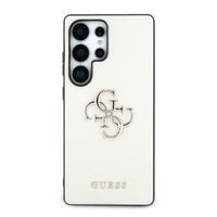 Guess 4G Metal Logo Saffiano Backcover Samsung Galaxy S25 Ultra - Beige