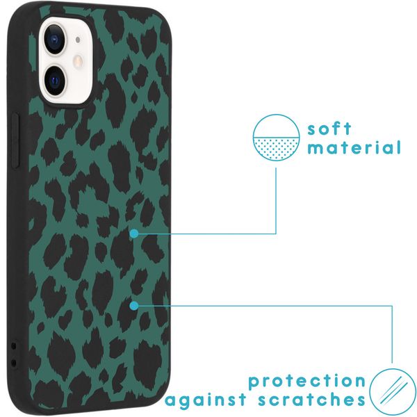 imoshion Design Hülle iPhone 12 Mini - Leopard - Grün / Schwarz