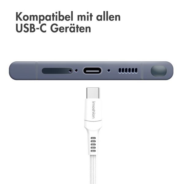 imoshion Braided USB-C-zu-USB-C Kabel - 3 Meter - Weiß