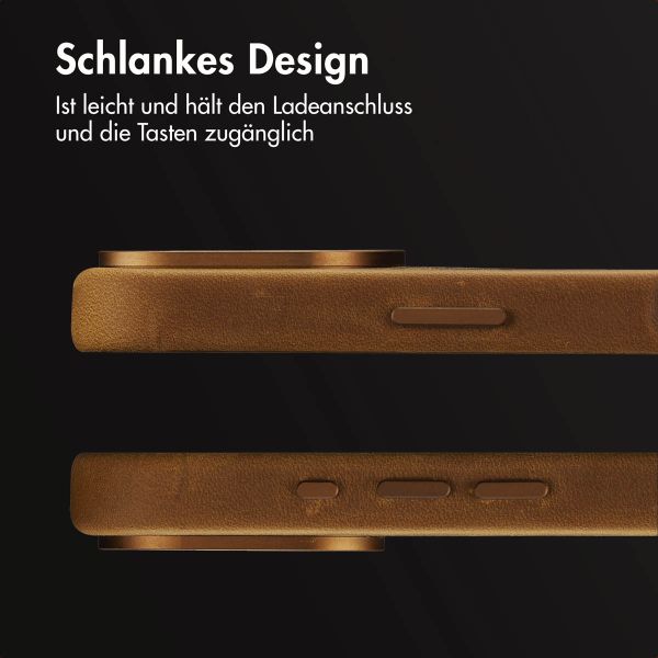 Accezz Vintage Leather Magsafe Backcover Apple iPhone 16 Pro - Tabacco Cognac