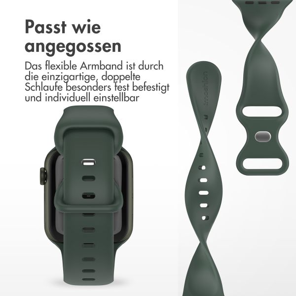 imoshion Silikon-Armband⁺ für  Apple Watch Series 1 t/m 9 / SE (38/40/41 mm) | Series 10 / 11 (42 mm) - Größe S/M - Olive