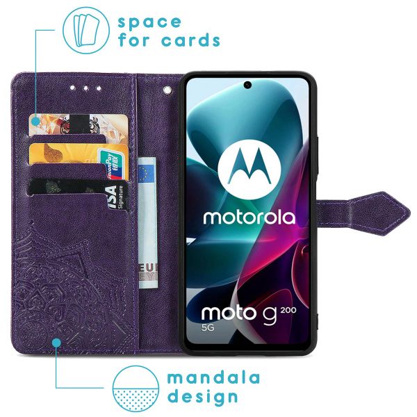 imoshion Mandala Klapphülle für das Motorola Moto G200 - Violett