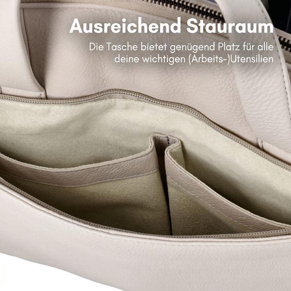 Accezz Leather Laptoptasche 16 Zoll - Beige