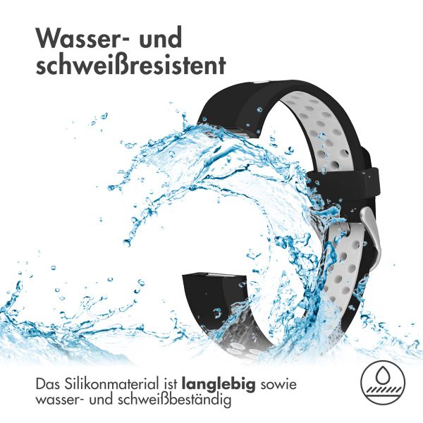 imoshion Silikonband Sport für das Fitbit Alta (HR) - Schwarz/Weiß