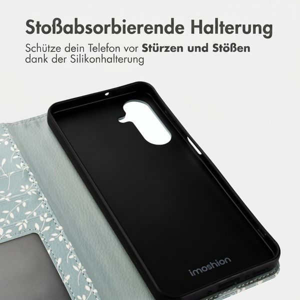 imoshion Design Klapphülle Samsung Galaxy A26 - Smoke Green Flowers