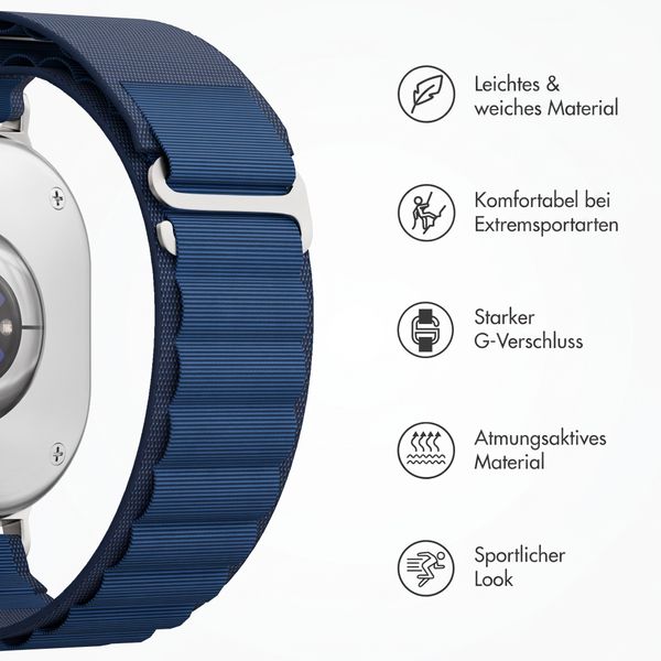 Accezz Nylon Alpine Armband für Samsung Galaxy Watch 9 (40/44mm) / Watch 8 (40/44mm) / Classic (46mm) - Dark Blue