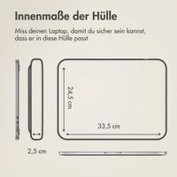 Accezz Leather Laptop Hülle mit Reißverschluss 13-14 Zoll - Laptop Sleeve - Cognac