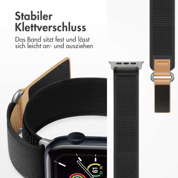 imoshion Nylon Trail Armband für das  Apple Watch Series 1 t/m 9 / SE (38/40/41 mm) | Series 10 / 11 (42 mm) - Schwarz