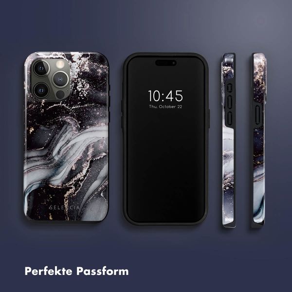 Selencia Vivid Back Cover Apple iPhone 15 Pro Max - Chic Marble Black