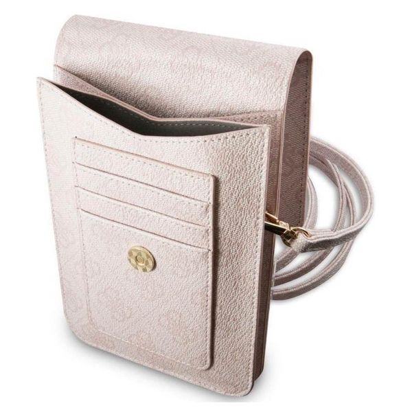 Guess Crossbody-Handytasche - Smartphone-Umhängetasche mit Gurt 4G Logo - Rose