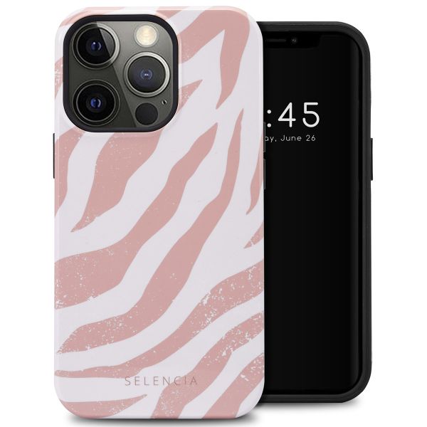 Selencia Vivid Back Cover Apple iPhone 13 Pro - Colorful Zebra Old Pink