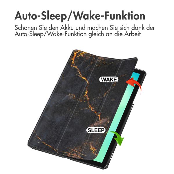 imoshion Design Trifold Klaphülle Samsung Galaxy Tab A11 Plus - Black Marble