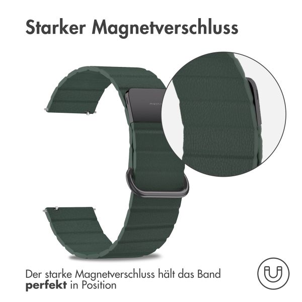 imoshion Magnetisches Lederarmband für die Samsung Galaxy Watch 7 (40/44 mm) - Grün