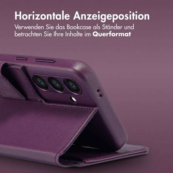 Accezz 2-in-1 Klapphülle aus Leder mit MagSafe für das Samsung Galaxy S24 - Heath Purple