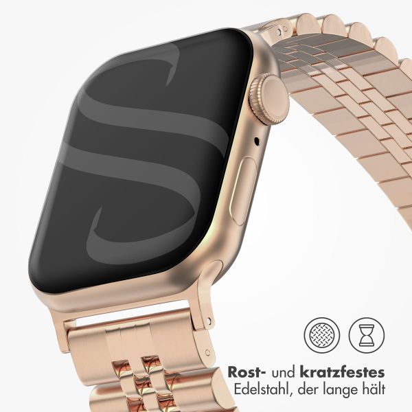 Selencia Jubilee-Edelstahlarmband für die Apple Watch Series 1 bis 9 / SE (38/40/41 mm) | Series 10 (42 mm) - Rose Gold