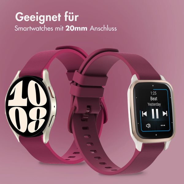 imoshion Sport-Silikonarmband mit Schnalle - Universelle 20 mm Anschluss - Magenta