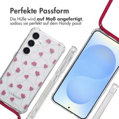imoshion Design Hülle mit Band Samsung Galaxy S25 - Dusty Rose Connected Hearts