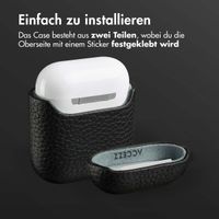 Accezz Echtes Leder Case Apple AirPods 1 / 2 - Schwartz