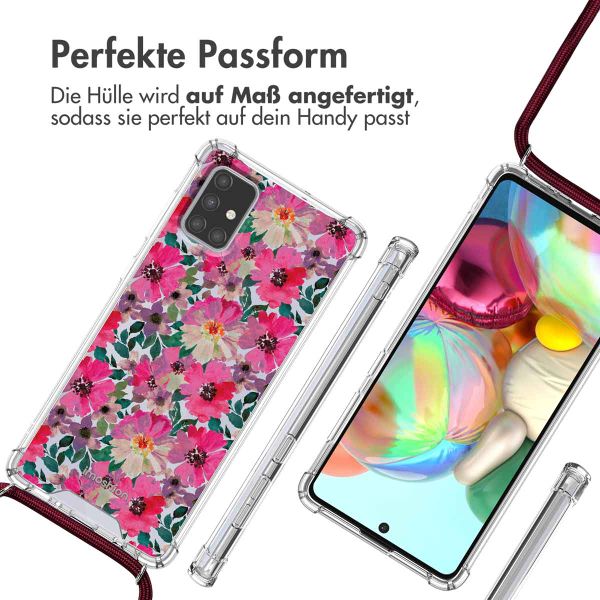 imoshion Design Hülle mit Band für das Samsung Galaxy A71 - Flower Water