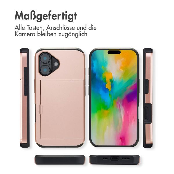 imoshion Backcover mit Kartenfach für das iPhone 16 - Rose Gold