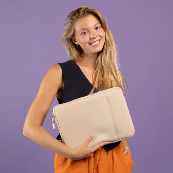 imoshion Laptop Hülle 14 Zoll - Laptop Sleeve mit Fach - Sandstone