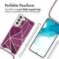 imoshion Design Hülle mit Band Samsung Galaxy S22 Plus - Bordeaux Graphic