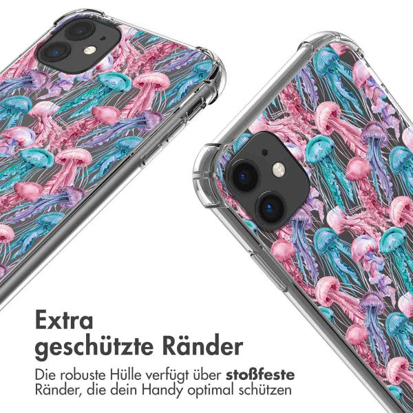 imoshion Design Hülle mit Band Apple iPhone 11 - Jellyfish Watercolor