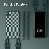 Selencia Silikonhülle design mit abnehmbarem Band für das iPhone Xr - Irregular Check Green