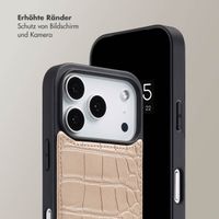 Selencia Nova Croco HandyHülle mit Kordel und Kartenhalter Apple iPhone 17 Pro - Beige