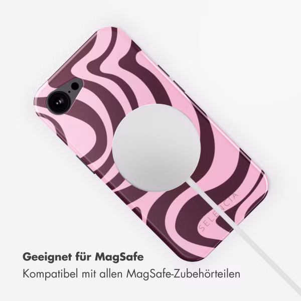 Selencia Vivid Rückabdeckung mit MagSafe Apple iPhone 16e - Wavy Swirl Pink Plum