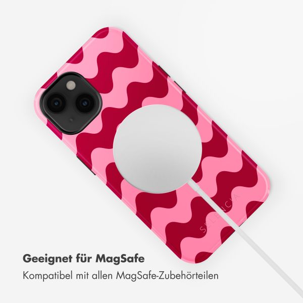 Selencia Vivid Tough Back Cover mit MagSafe für das iPhone 14 - Wave Vibes Lipstick