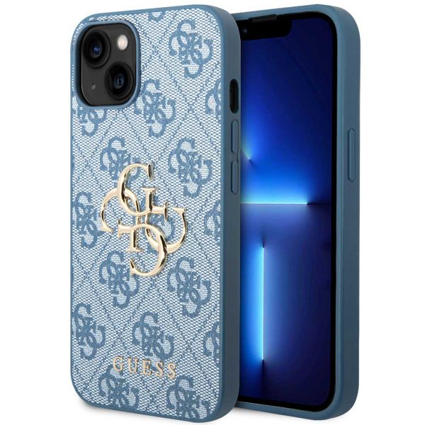 Guess 4G Metal Logo Back Cover für das iPhone 14 - Blau