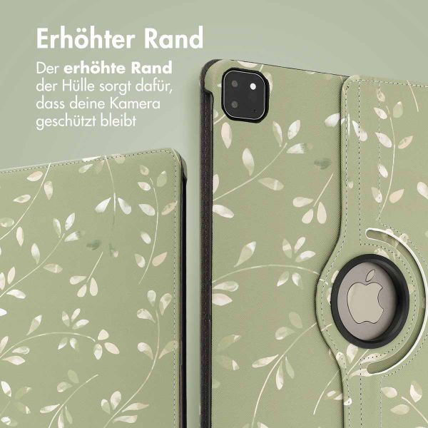 imoshion 360° drehbare Design Klapphülle Apple iPad Air 13 Zoll (2025) M3 / (2024) M2 - Green Flowers