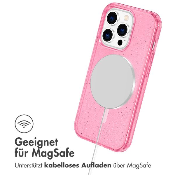 imoshion Sparkle Back Cover mit MagSafe Apple iPhone 14 Pro - Glitzer Rosa