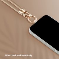 Selencia Handykette Set mit Perlen und Muscheln - Beige